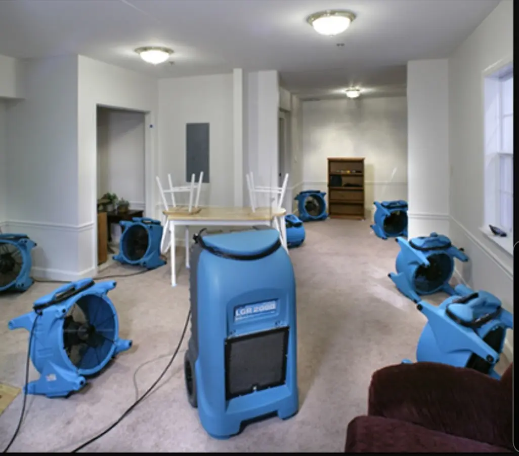 Air movers and dehumidifier setup for Water Extraction & Removal in Cibolo